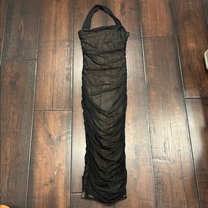 Oh Polly Black Halter Mermaid Dress
